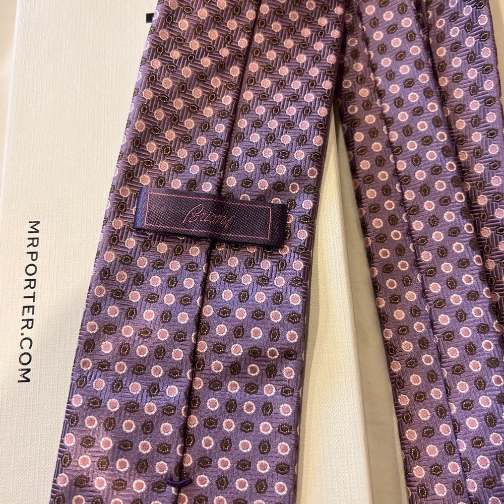 Brioni pink patterned tie